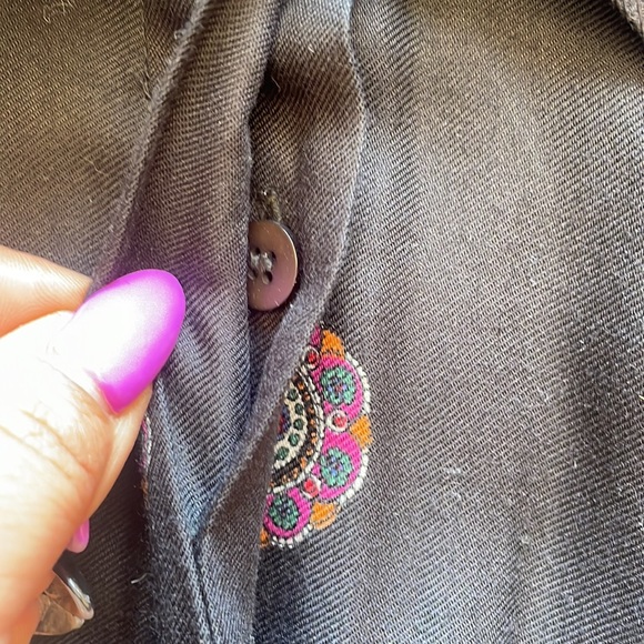 Liz Claiborne Vintage Paisley Print Long Sleeve Midi Shirt Dress Size 8 - Picture 4 of 5